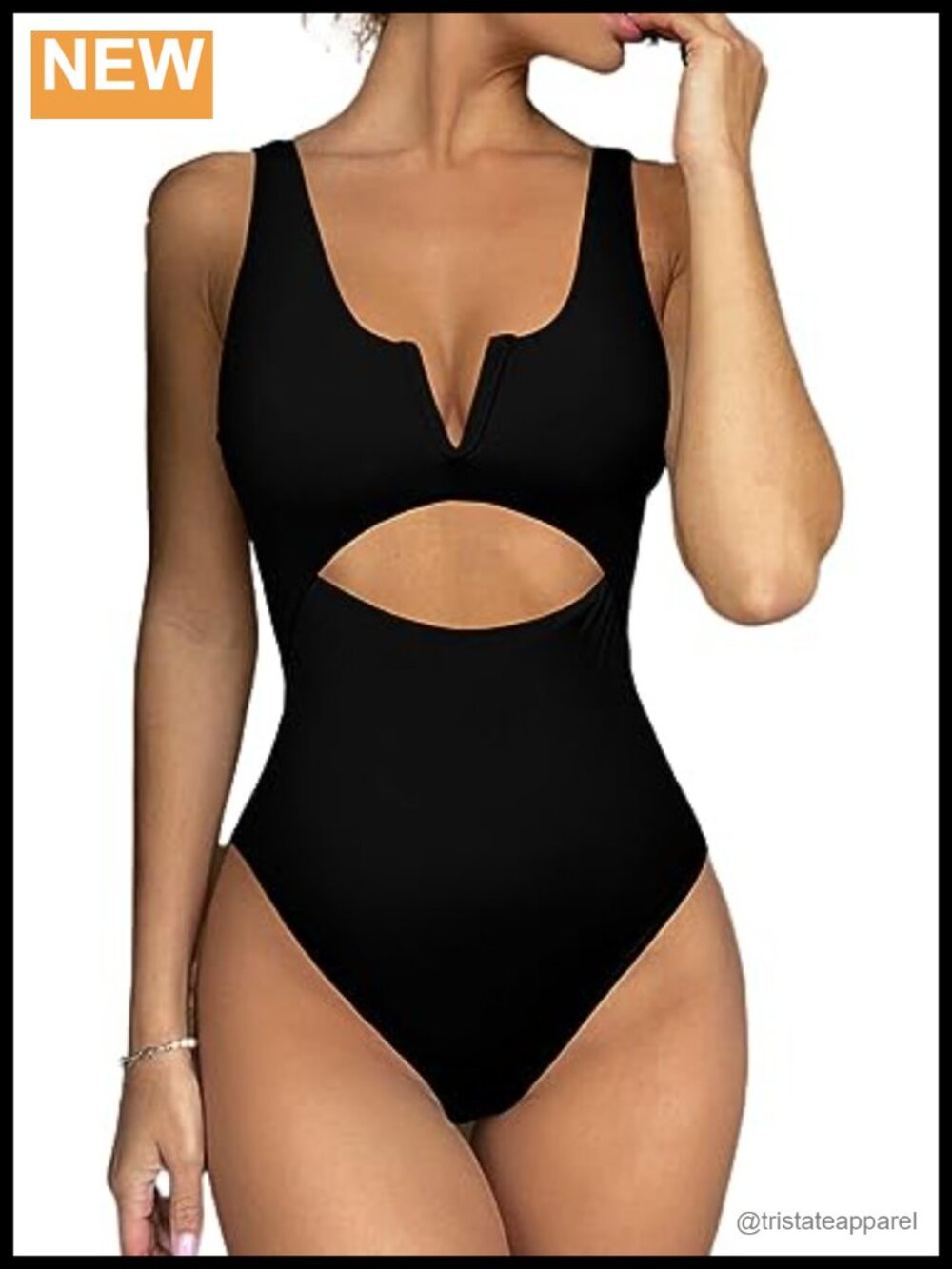 Womens One Piece Swimsuits Tummy Control Push Up V Neck High Cut Monokini